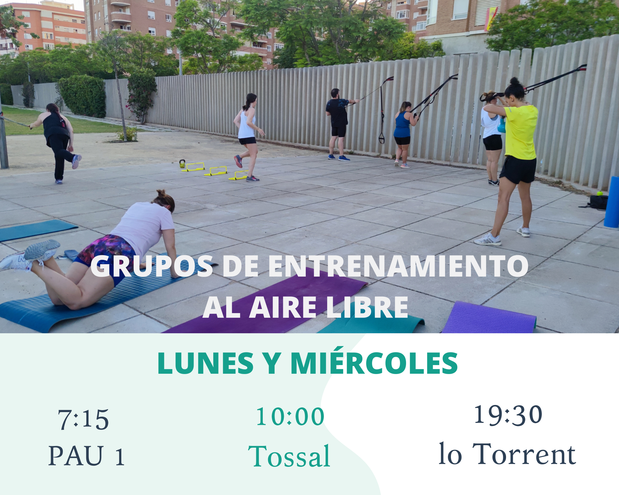 Grupos de entrenamiento al aire libre en Alicante